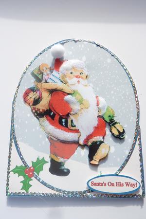 Santa Oval Shaped Card by Rosina Walker