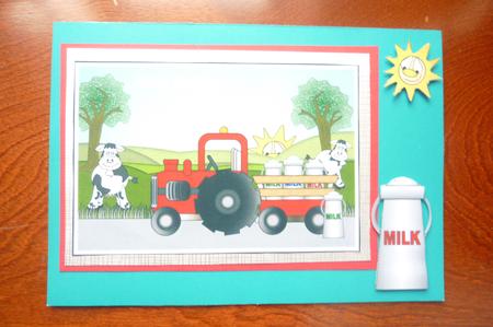 Farymyard Friends - Red Tractor and Cows by Rosina Walker