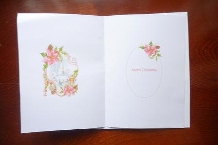 Beautiful Framed Pink Christmas Church Insert by Rosina Walker