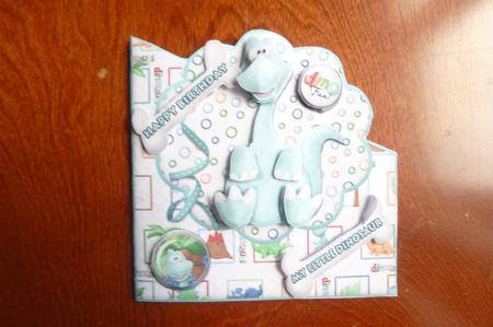 My Little Baby Dinosaur Childrens Birthday Card & Decoupage by Rosina Walker