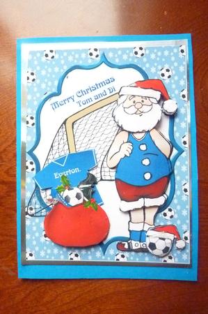 Santa Loves Football Leicester City Blue by Rosina Walker