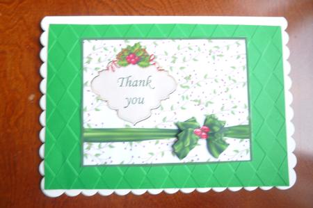 Christmas Thank You Card Topper with Insert and Decoupage by Rosina Walker