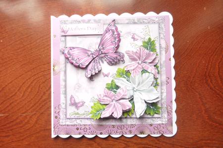 Pink Butterflies & Flowers by Rosina Walker