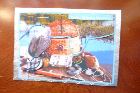 Fly Fishing - Envelope Card - Decoupage by Rosina Walker
