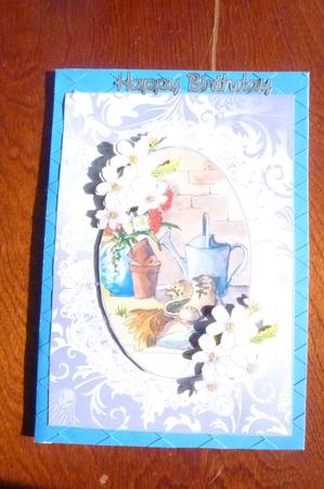 Watercolour Cameo with Lace. Gardening Boots Decoupage by Rosina Walker