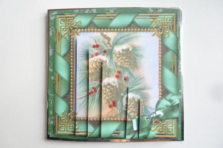 Pinecones 5in Square One Corner Stacker by Rosina Walker