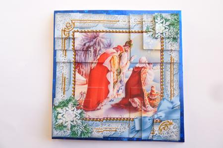 We Three Kings Snow All 4 Corner Stacker Card Front by Rosina Walker