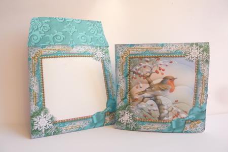 Robin 1 Snow 3in Mini Card Envelope Scallop Bottom Stack Aio by Rosina Walker