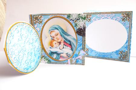 The Holy Mother Snow Mini Locket Card Envelope All in One by Rosina Walker
