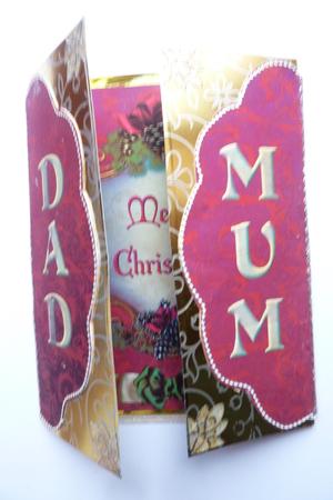 Christmas Mum/dad Shell Edge Fold Back Card by Rosina Walker