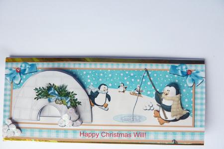 Penguins Merry Christmas Happy New Year Dl Quick Card Front by Rosina Walker