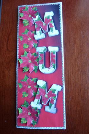 Christmas Mum - Dl Card + Decoupage by Rosina Walker