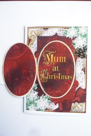 Mum at Christmas Snow A5 Locket Card Front by Rosina Walker