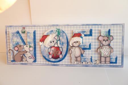 Noel Large Dl Card Front with Step-by-step by Rosina Walker