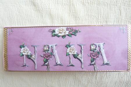 Rose Nana Large Dl Card with Decoupage by Rosina Walker