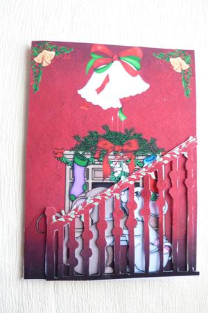 Mouse Christmas Stair Case Card by Rosina Walker
