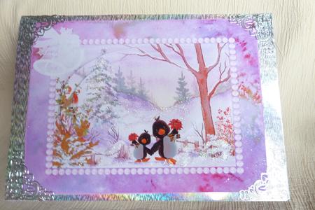 Penguins in the Snow Step by Step Decoupage with Lace Bell by Rosina Walker