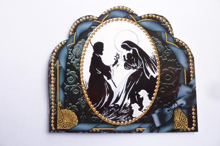 Stable Scene Ornate Scalloped Folded Card by Rosina Walker