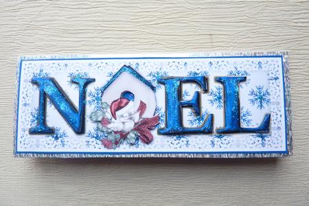 A Noel Nest in Blue Large Dl Card Front and Step by Step by Rosina Walker