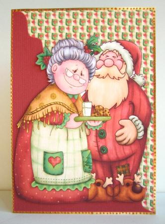 Just 2 Layers Wavy Card Front Mr and Mrs Claus by Ruth Cunliffe