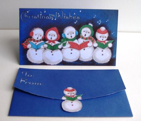 Snowmen Christmas Money and Gift Voucher Wallet by Ruth Cunliffe