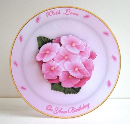Hydrangea Plate and Stand with Step by Step by Ruth Cunliffe