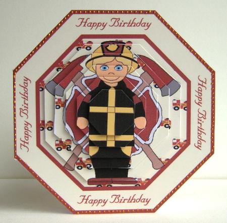 Freddy the Fireman Octagonal Pyramid Quick Card by Ruth Cunliffe