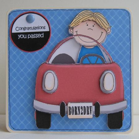 Boy New Driver Wobble Card Decoupage by Ruth Cunliffe