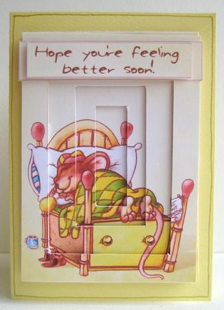Get Well Soon Cute Mouse Inverted Pyramid. by Ruth Cunliffe