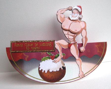 Stripper Santa Dude Wobble Card. by Ruth Cunliffe