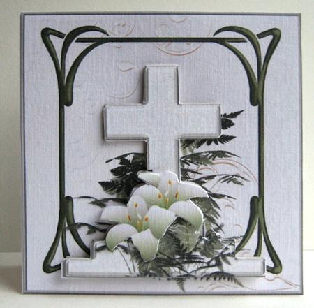 Christian Cross and Lilies by Ruth Cunliffe