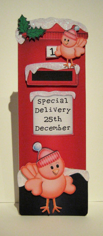 Large Dl Xmas Little Birdies Postbox 3D Decoupage by Ruth Cunliffe
