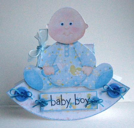 Cute Baby Boy Rocker Card by Ruth Cunliffe