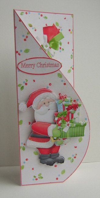 Santa Teardrop Card by Ruth Cunliffe
