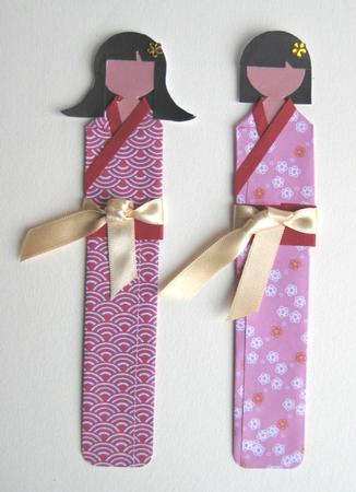 Kimono Paper Folded Doll Pinks 2 by Ruth Cunliffe