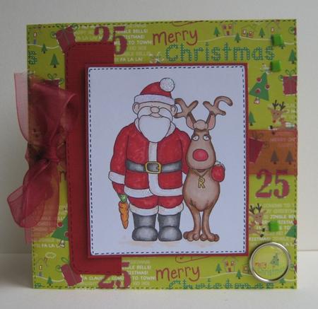Rudolf and Santa Doodles Digital Stamp by Ruth Cunliffe