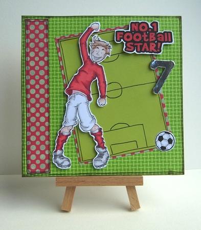 Football Dude Green and Black Digi Stamp. by Ruth Cunliffe