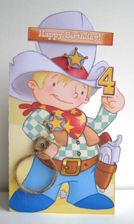 Cute Cowboy Dude Shaped Card. by Ruth Cunliffe