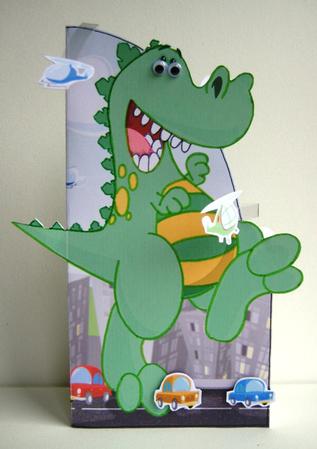 Monster Roar! Shaped Card. by Ruth Cunliffe