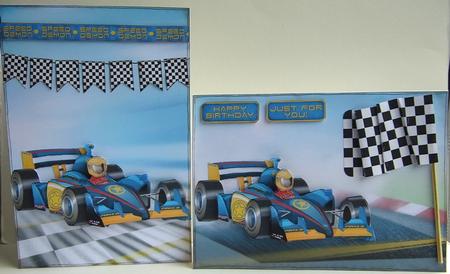 Formula 1 Racing Car Dude (blue) Six Sheet Kit by Ruth Cunliffe