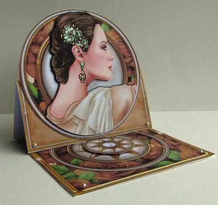 Art Deco Lady Pandore (gold) Mini Easel by Ruth Cunliffe