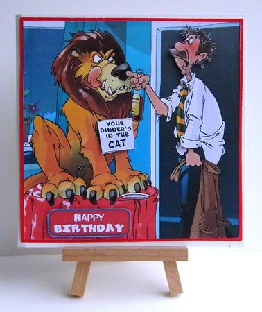 Your Dinner's in the Cat 8x8 Quick Card by Ruth Cunliffe