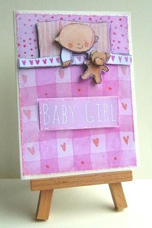 Baby Girl and Teddy Decoupage Sheet by Ruth Cunliffe