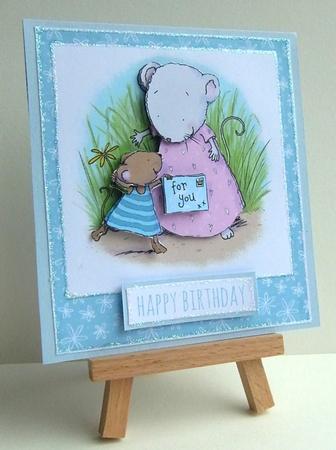 Two Cute Mice Quick Card Decoupage Sheet by Ruth Cunliffe