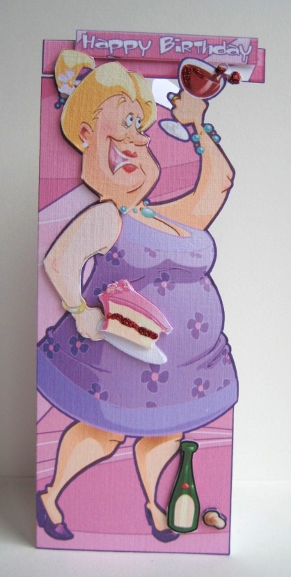 Wine and Cake Lady Shaped. by Ruth Cunliffe