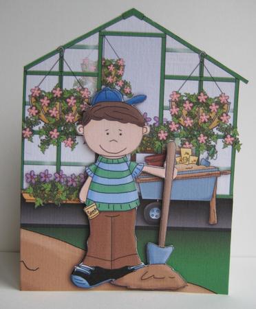Greenhouse Gardener Shape Card Part 1 by Ruth Cunliffe