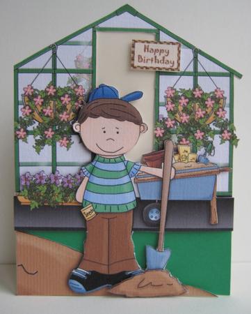 Greenhouse Gardener Shape Card Part 2 by Ruth Cunliffe