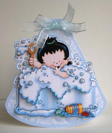Bathtime Baby Wobble Card by Ruth Cunliffe