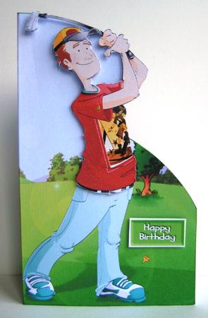 Golfer Dude Ii Shaped Card. by Ruth Cunliffe