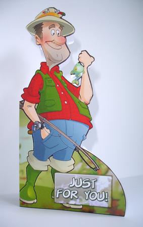 Fishing Dude Shaped Card. by Ruth Hoffman